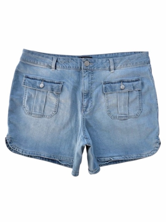 d. jeans Pants - D. Jeans Light-Wash Cargo Utility High-Rise Stretch Denim Shorts ~ Women’s 14